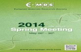 European Materials Research Societyssll.inflpr.ro/rusen/conferinte/EMRS2014.pdf · 2014. 10. 8. · 2014 Spring Meeting Lille, France – May 26th - 30th 2014 Spring Meeting Lille,