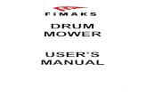 DRUM MOWER USER’S MANUAL€¦ · Drum mower is a kind of grass cutting machine which moved from tractor back pivot axle, free rotary cuttered, and can be hanging type. 03-) MACHINE