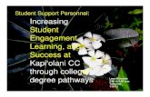 Student Support Personnel: Increasing Student Engagement ...dspace.lib.hawaii.edu/bitstream/10790/401/1/ssppresentation.pdfStudent Mobility: Transfer & Articulation. Kapi‘olani CC