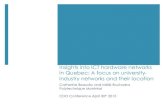 New Insights into ICT hardware networks in Quebec: A focus on … · 2015. 5. 1. · Insights into ICT hardware networks in Quebec: A focus on university-industry networks and their
