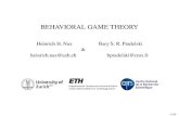 BEHAVIORAL GAME THEORYStrategic interactions/ game theory “... the study of mathematical models of conﬂict and coopera-tion between intelligentrational decision-makers." Myerson,