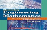 Elementary Engineering Mathematics€¦ · — Numerical Differentiation and Integration — Difference equations — Numerical Solution of Ordinary and Partial differential equations