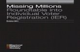 Electoral Administration Missing Millions Roundtable into ... · IER will prevent all forms of fraud. Lewis Baston, Senior Research Fellow, Democratic Audit Opening, Lewis highlighted
