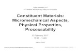 Constituent Materials: Micromechanical Aspects, Physical Properties… · 2017. 2. 23. · Matrix(resin) properties Processing aspects Capillarydriven flow Pressuredriven flow Chemical