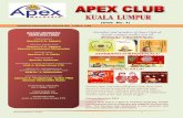 President and members of Apex Club of Kuala Lumpur wishes ... … · REJUVENATE APEX 3 Serdang. organising chairman for Coommmuunniitty SSeerrvviicceess PPrroojjeecctt aatt GGuuaa