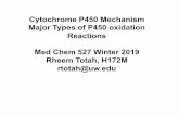P450 reactions I 2019 - University of Washington...Shakunthala N. (2010). New cytochrome P450 mechanisms: implications for understanding molecular basis for drug toxicity at the level