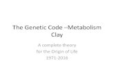 The Genetic Code Metabolism Clay - Limes The Chronicle of... · ,which allowed the synthesis of nucleotides and phospholipids. If biosynthesis recapitulates biopoesis, then the synthesis