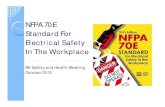 NFPA 70E Standard For Electrical Safety In The Workplace s/EEIfall2012... · 2012. 10. 11. · NFPA NFPA 70E 2015 Revision Cycle70E 2015 Revision Cycle ARTICLE 110 General Reqqyuirements