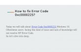 Error Code 0xc0000225