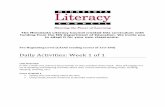 Daily Activities: Week 1 of 1 - Literacy Minnesota · Transition & Critical Thinking: identify tools for organizing ... teaching consonant sounds first, followed by short vowel sounds.