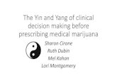 The Yin and Yang of clinical decision making before ... Yin and Yang of clinical decisi… · The Yin and Yang of clinical decision making before prescribing medical marijuana Sharon
