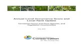 Annual Local Occurrence Score and Local Rank Update...Annual Local Occurrence Score and Local Rank Update Terrestrial Fauna and Flora Species, and Vegetation Communities July, 2016