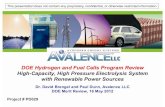 Energy.gov - High-Capacity, High Pressure Electrolysis ......High-Capacity, High Pressure Electrolysis System with Renewable Power Sources Dr. David Brengel and Paul Dunn, Avalence