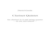 Clarinet Quintet...Clarinet Violin I Violin II Viola Violoncello mp mp q = ca. 80 or somewhat slower Andante p p p p p p p p 44 44 44 44 44 & poco Daniel Goode Clarinet Quintet I.