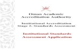 Institutional Accreditation Stage 2: Standards Assessment · 2018. 5. 29. · standards and criteria). Standards Assessment Panels will also rate an HEI’s performance against all