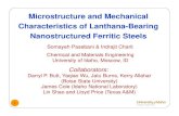 Microstructure and Mechanical Characteristics of Lanthana-Bearing Nanostructured …icharit/Charit Research.pdf · 2014. 9. 11. · Volume diffusion Grain boundary diffusion RT Q