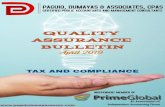 QUALITY ASSURANE ULLETIN I April 2019 Edition 1paguiodumayasassoc.com/articles/QualityAssuranceBulletin... · 2019. 5. 14. · Income and Income from Profession in BIR Form Nos. 1701/1701A/1701Q