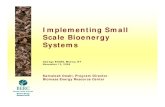 Implementing Small Scale Bioenergy Systems · Combustion Engine (Up to 0.5 MW) Gas Turbine (>5 MW) Synthesis Gas Hot Gas Steam Turbine (>1 MW) Combustion Steam Gas Turbine (>0.5 MW)