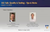 SIG Talk: Quality & Testing - Tips & Tricks · Do‘s and Don'ts with HPE UFT/LeanFT 13.03.20 18. Speakers Dr. Carsten Neise ... Use also QC-Sense LeanFT is add-on Visual Studio or