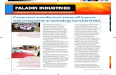 PALADIN INDUSTRIES · This year, Paladin is completing a $2 million investment in WMIA machinery for a one-piece-˛ ow solution in its membrane press work cell to contend with o˝