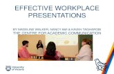 EFFECTIVE WORKPLACE PRESENTATIONS · Activity: Create your own presentation • Think of a presentation topic and audience; if you can’t think of one, create a 3-minute presentation