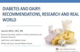DIABETES AND DAIRY: RECOMMENDATIONS, RESEARCH AND Cottage cheese ¢½ cup 3 Cheese (cheddar, Swiss, mozzarella,