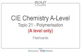 CIE Chemistry A-Level - PMT · Describe the primary, secondary and tertiary structure of a protein Primary - sequence of amino acids. Secondary - hydrogen bonding holds the amino