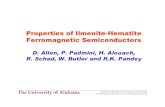 Properties of Ilmenite-Hematite Ferromagnetic Semiconductors · Center For Materials For Information Technology The University of Alabama An NSF Materials Research Science and Engineering