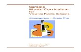 Sample Music Curriculum - Virginia Department of Education · content that should be included in elementary school music education. Throughout the curriculum, course content is expressed