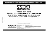 MIX N' GO MINI CONCRETE MIXER STEEL DRUM MODELS · MIX N' GO MIXER — PARTS & OPERATION MANUAL — REV. #0 (08/09/02) — PAGE 3 HERE'S HOW TO GET HELP PLEASE HAVE THE MODEL AND