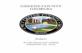 GREENE COUNTY GEORGIA...GENERAL FUND BUDGET FOR FISCAL YEAR ENDING SEPTEMBER 30, 2013 2009 2010 2011 2012 2012 2012 2013 2013 ACTUAL ACTUAL ACTUAL ORIGINAL AMENDED ACTUAL DEPARTMENT