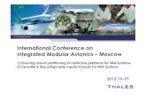 International Conference on Integrated Modular Avionics –Mosco · 2012. 11. 19. · Integrated Modular Avionics –Moscow 1) ... Requires a generic model of faults for partitions