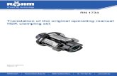 Translation of the original operating manual HSK clamping set · RÖHM GmbH expressly points out that replacement and wear parts supplied by the manufacturer must be authorised by