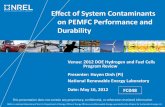 Effect of System Contaminants on PEMFC Performance and … · 2012. 5. 6. · of PPA plastic to understand the mechanism of performance loss (> 50 mV loss) and recovery during fuel