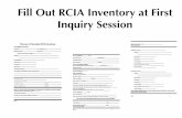 Fill Out RCIA Inventory at First Inquiry Session · 2015. 12. 17. · declaration of nullity, the person must prove that his or her marriage was invalid. Civil divorce has no effect