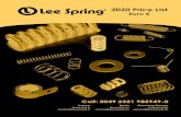 Euro - Lee Spring...Prices are valid until December 31, 2020 Supersedes all previously published price lists Price Group 1-19 Ea. 20-49 Ea. 50-99 Ea. 100-199 Ea. W1 4.64 2.74 1.42