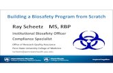 Ray Scheetz MS, RBP · Ray Scheetz MS, RBP Institutional Biosafety Officer Compliance Specialist Office of Research QQyuality Assurance Penn State University College of Medicine rscheetz@pennstatehealth.psu.edu.
