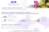 HOW YOU CAN HELP! - Bethany House Servicesbethanyhouseservices.org/wp-content/uploads/2020/03/Draft-BHS... · HELP A FAMILY IN NEED TODAY BY DONATING SOME BETHANY BASICS! GENERAL