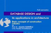 DATABASE DESIGN and its applications in architecturekanoglu/crs-ypest-ss-basicconcepts.pdf · Database Design and Its Applications in Architecture Dr. Alaattin Kanoglu, I.T.U. Basic