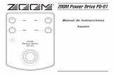 | ZOOM - Español...Con el control GAIN en cero, el PD-01 produce un sonido de gran nitidez. La salida puede proporcionar hasta 20 Vp-p, lo que permite sobreexcitar el amplificador