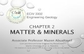 CHAPTER 2 MATTER & MINERALSsite.iugaza.edu.ps/mabualtayef/files/02-Matter-and...Ionic bonding oAtoms gain or lose outermost electrons to form ions oIonic compounds consist of an orderly