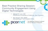 Best Practice Sharing Session: Community Engagement Using ...€¦ · Best Practice Sharing Session: Community Engagement Using Digital Technologies • Mitchell R. Lunn, MD PRIDEnet