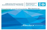 Achievement Testing Alberta Provincial Highlights 9 2013–2014...The 2014 Grade 9 Knowledge and Employability Science Achievement Test This report provides teachers, school administrators,