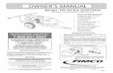 OWNERS MANUAL - Fimco Industries · 2020. 3. 5. · Page í OWNERS MANUAL Model: TR-20-EX (5301549) (20 Gallon Lawn & Garden Trailer Sprayer) Technical Specifications 20 Gallon Corrosion-Resistant