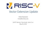 Vector Extension Update - RISC-V · 2019. 6. 17. · Vector Extension Prehistory RISC-V (2010-) originally designed to explore new accelerators based on top of vector engine (ESP)