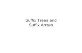 Suffix Trees andSuffix Trees and Suffix Arrays · Definition of a suffix tree • Let S=S[1..n]]gg be a string of length n over a fixed alphabet Σ. A suffix tree for S is a tree