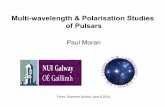 Multi-wavelength & Polarisation Studies Multi-wavelength ... · Optical Polarimetry of the Crab & Vela Pulsars. INTEGRAL/IBIS Polarimetry of the Crab Pulsar •) INTEGRAL lightcurve