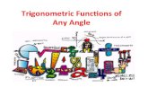 4.4 Trigonometric Functions of any angle...Evaluating Trigonometric Functions of Any Angle To find the value of a trigonometric function of any angle 9: I. Determine the function value