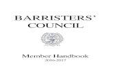Barristers' Council Handbook 2016-2017...-6- Alumni Relations Director: The Alumni Relations Director is a liaison between the current members of Barristers’ Council and alumni previously