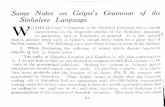 Some Notes on Geiger's Grammar 0/ the Sinhalese Language Wdlib.pdn.ac.lk/bitstream/123456789/1096/1/D.E. Hettiaratchi.pdf · on Geiger's Language Grammar 0/ the WILHEL~I G.eiger's